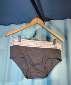 Classic dark grey kangaroo brief in Battysta ribbed cotton – Classic style with natural freshness